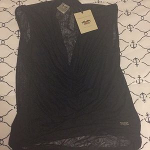 Harley Davidson women’s black draped top